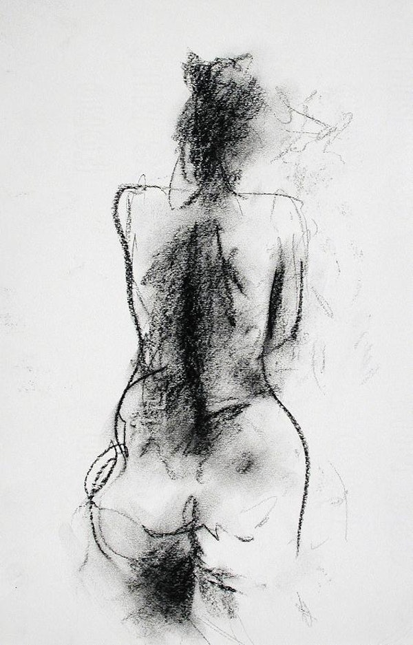 H 16 x W 10 inches compressed charcoal on paper SOLD