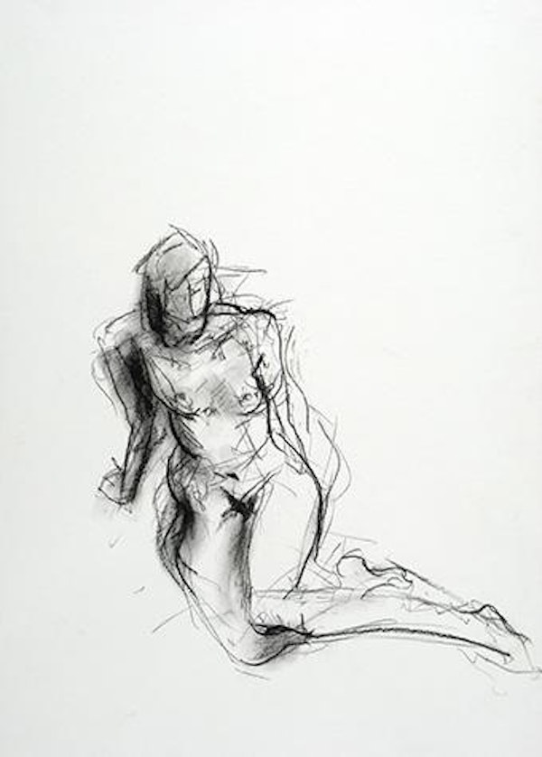 compressed charcoal on paper H 18 x W 14 inches SOLD